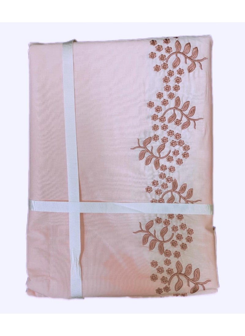 Generic Generic Embellished Bed Sheets Set Five Piece 100% Cotton Bedding Set In Pink  - Image 1