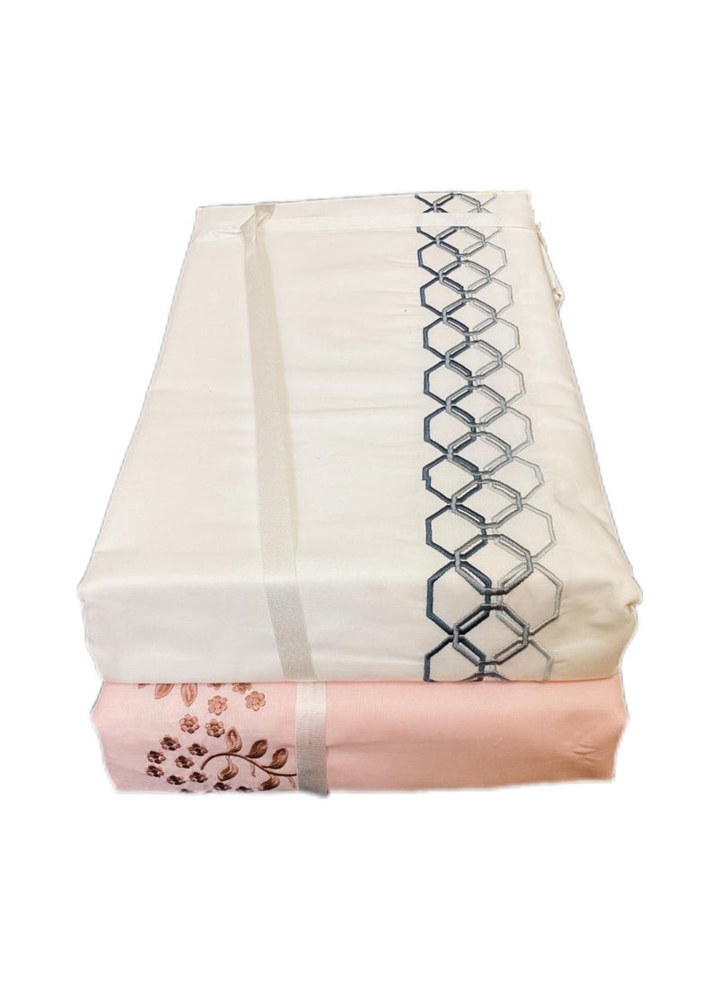 Generic Generic Embellished Bed Sheets Set Five Piece 100% Cotton Bedding Set In Pink  - Image 4