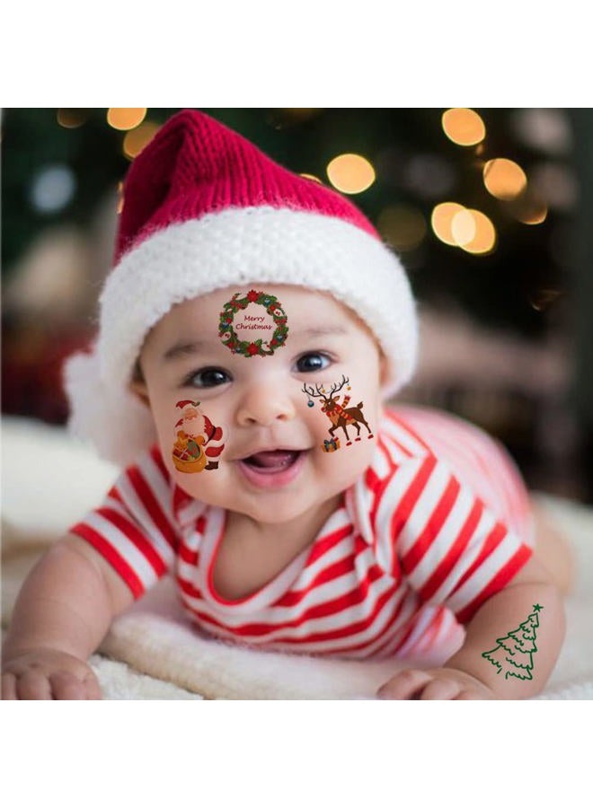Hohamn Christmas Temporary Tattoos for Kids - 6 large Sheets Christmas Holiday Fake Tattoos for Girls Boys Xmas Party Gifts Crafts Decoration - Image 4