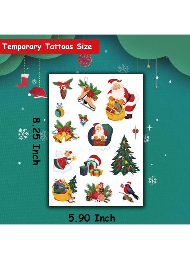 Hohamn Christmas Temporary Tattoos for Kids - 6 large Sheets Christmas Holiday Fake Tattoos for Girls Boys Xmas Party Gifts Crafts Decoration - Image 3