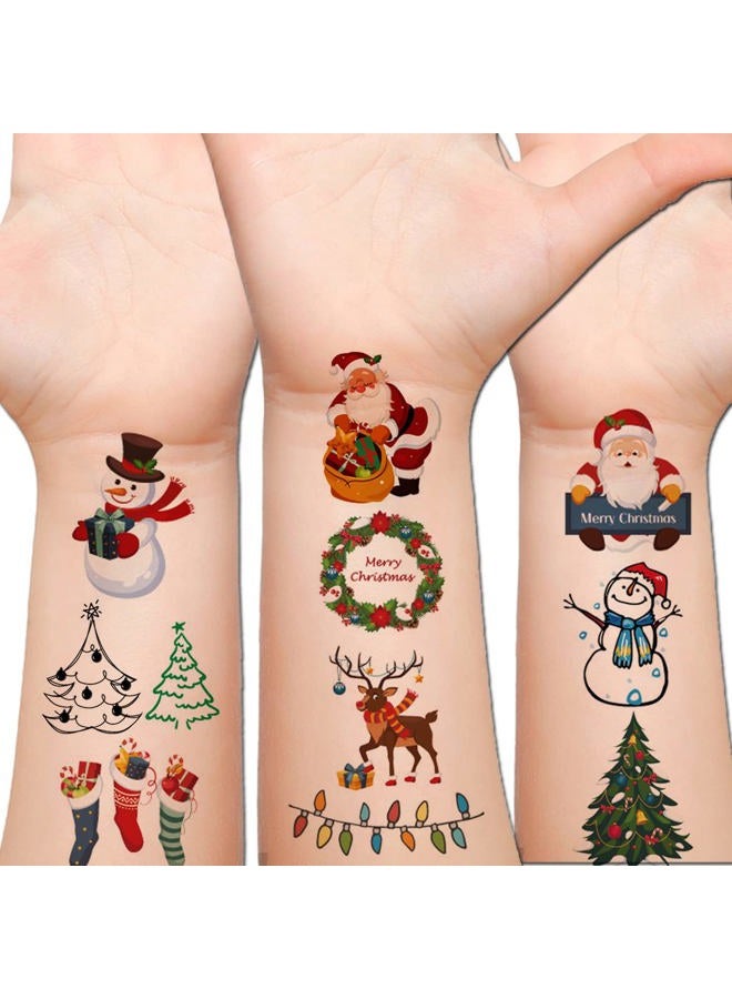 Hohamn Christmas Temporary Tattoos for Kids - 6 large Sheets Christmas Holiday Fake Tattoos for Girls Boys Xmas Party Gifts Crafts Decoration - Image 1
