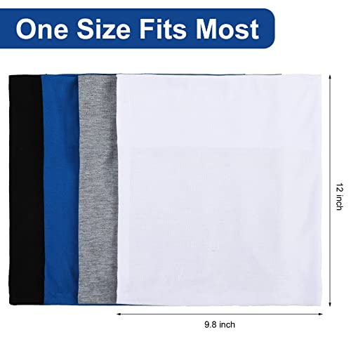 Sintege 4 Pcs DreadLocks Tube Sock Wide Elastic Headband Loc Cap Long Hair Dreads Head Wrap Unisex Spandex for Women MenBlack White Grey and Blue 12 x 98 Inches - Image 5