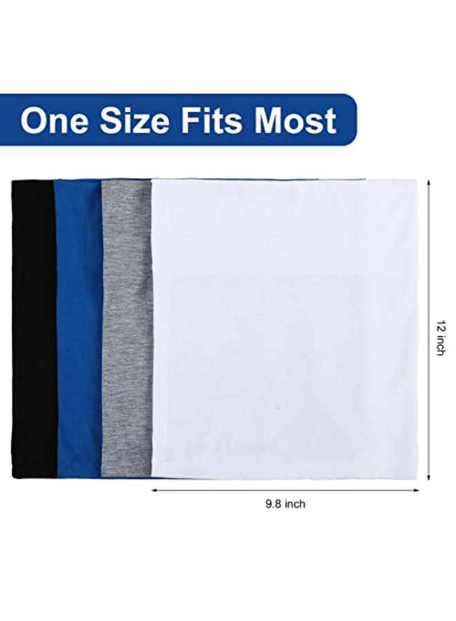 Sintege 4 Pcs DreadLocks Tube Sock Wide Elastic Headband Loc Cap Long Hair Dreads Head Wrap Unisex Spandex for Women MenBlack White Grey and Blue 12 x 98 Inches - Image 4