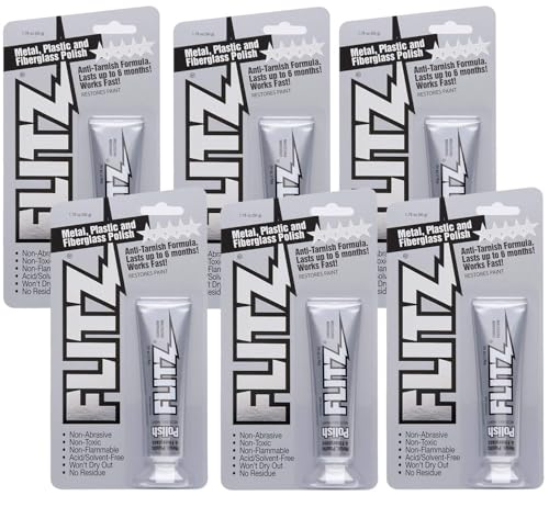 Flitz Multi-Purpose Metal Polish Paste - 1.76oz Tube of USA-Made Chrome Polish - Works on Stainless Steel, Aluminum, Plastic, Jewelry and Cars - Non-Abrasive Cleaner & Rust Remover (6 Pack) - Image 1