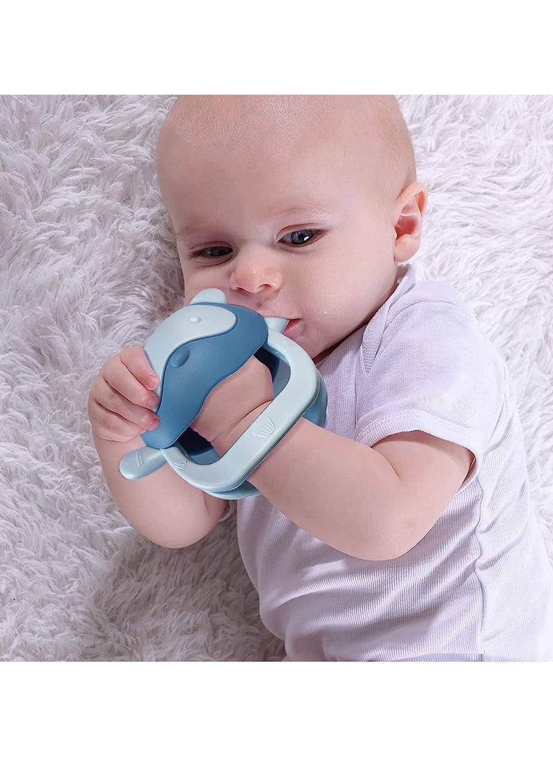 Gonice - Bear Baby Teething Toy Silicone Teething Toys for Babies Over Months Anti Dropping Wrist Hand Teethers Baby Chew Toys for Sucking Needs - Image 1