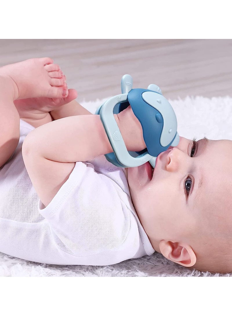 Gonice - Bear Baby Teething Toy Silicone Teething Toys for Babies Over Months Anti Dropping Wrist Hand Teethers Baby Chew Toys for Sucking Needs - Image 1