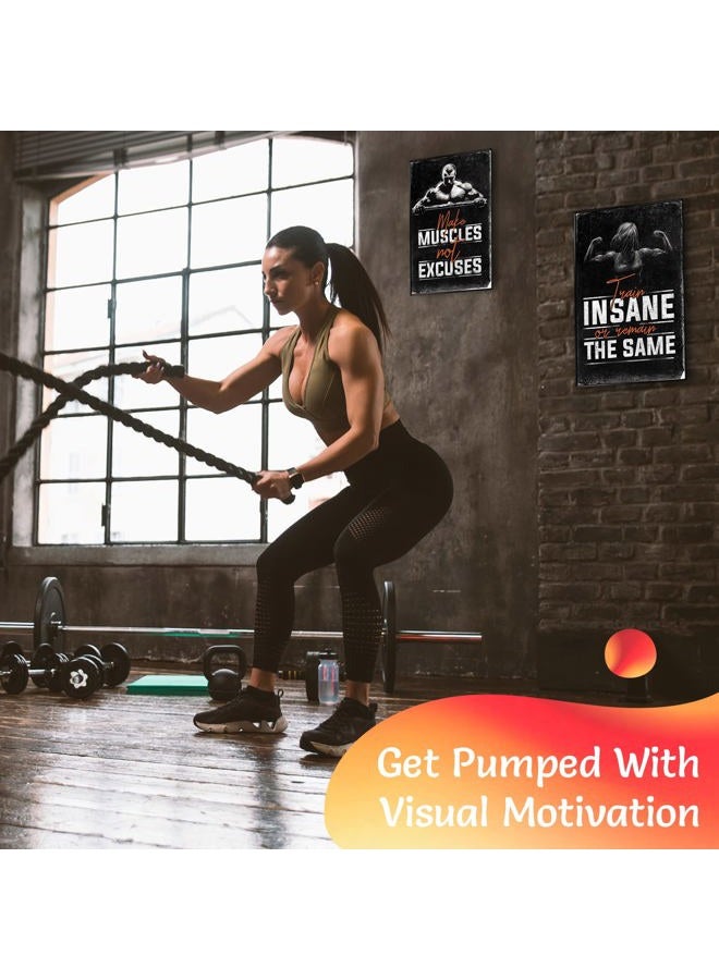 Throwback Traits Gym Wall Art - Motivational & Inspirational Posters for Home Gym & Workout Room Decor - 4 Set of 11x17" Fitness Posters - Image 5