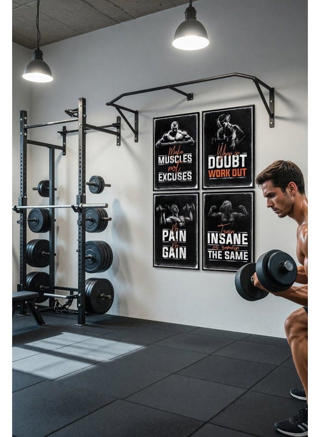Throwback Traits Gym Wall Art - Motivational & Inspirational Posters for Home Gym & Workout Room Decor - 4 Set of 11x17" Fitness Posters - Image 2