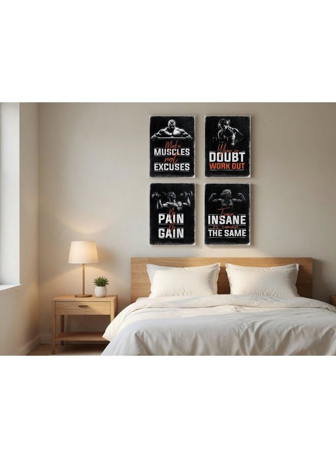 Throwback Traits Gym Wall Art - Motivational & Inspirational Posters for Home Gym & Workout Room Decor - 4 Set of 11x17" Fitness Posters - Image 4