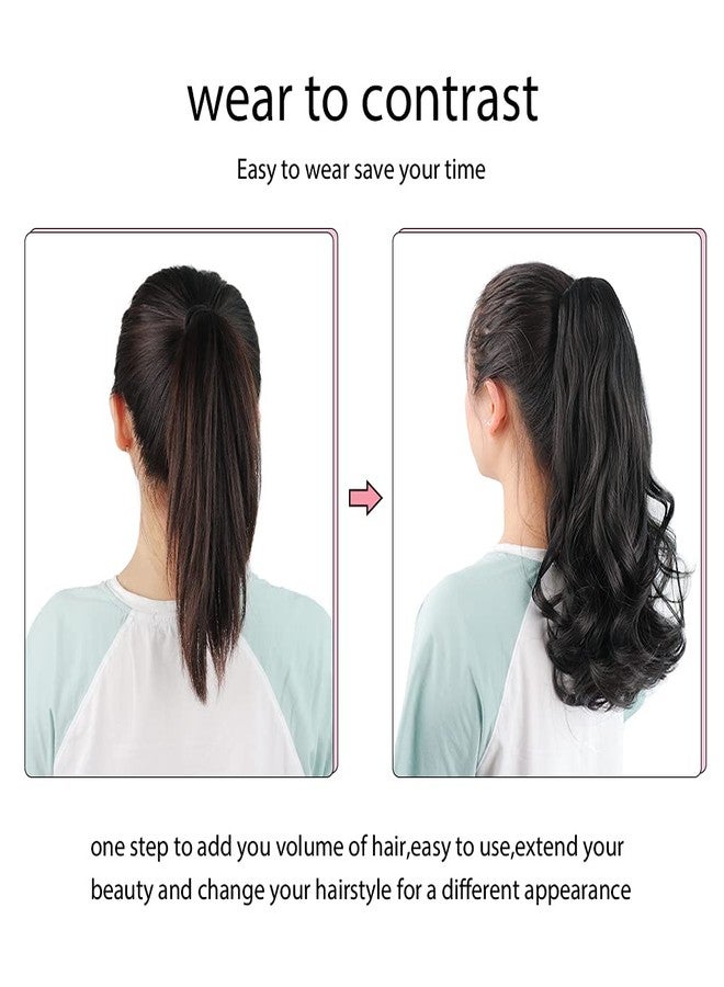 HSPJHTM Claw Ponytail Extensions,16" Red Hair Clip Ponytails Extension for Women Curly Burgundy Hair Piece Synthetic Pony Tail Wig Wavy Halloween Fluffy Daily Use - Image 4