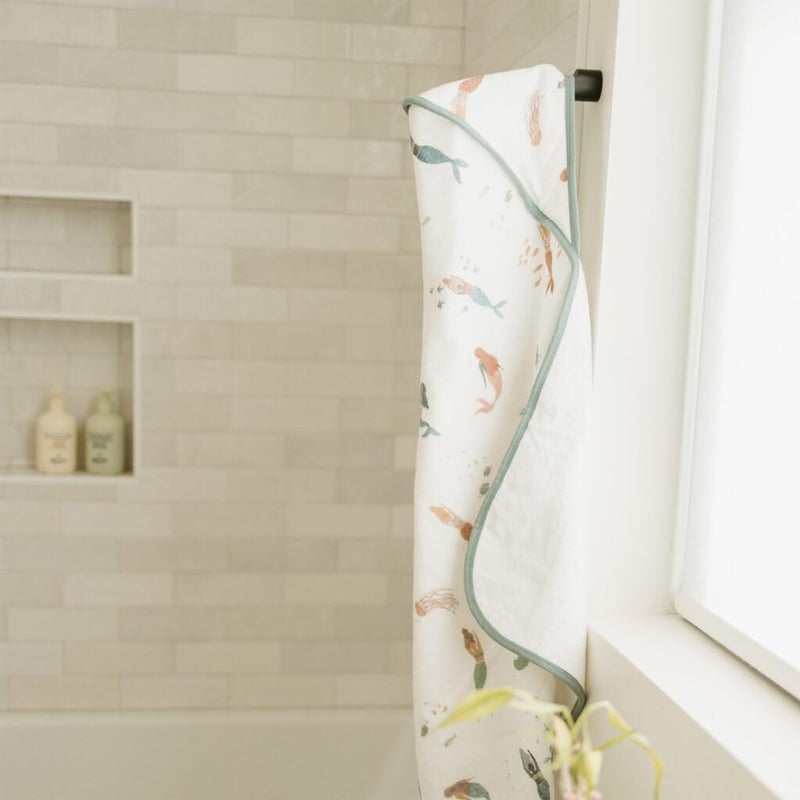 Little Unicorn Cotton Muslin Hooded Infant Towel - Image 5