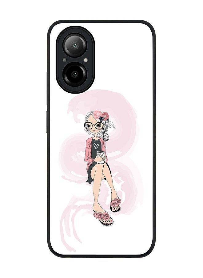 Stylizedd Rugged Black Edge Case for Realme C67 4G, Slim fit Soft Case Flexible Rubber Edges Anti Drop TPU Gel Thin Cover -  Nerdy Cute - Image 1