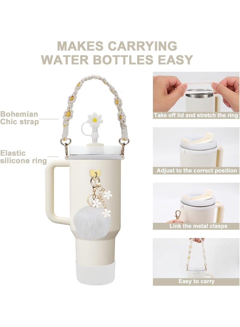 Bluejw The compatibility for Stanley Cup Accessories Set Including Water Bottle Handle Strap, Siliocne Stanley Cup Boot, Siliocne Straw Cover, Stanley Charms for Stanley Cup 40oz & 30oz Tumbler - Image 2