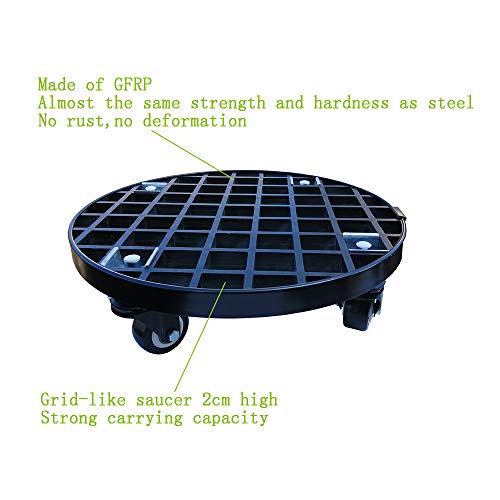 Xedragony Planter Caddy Heavy Duty Plant Stand with Locking Wheels Outdoor Indoor 17 Inch 600 Lbs Capacity - Image 4