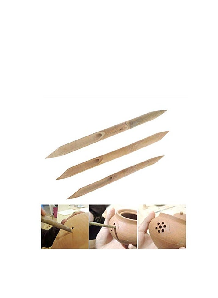 Terabyte 3pcs Bamboo Pen Polymer Ceramic Shaping Tools DIY Pottery Ceramics Clay Sculpture Carving Tool - Image 5