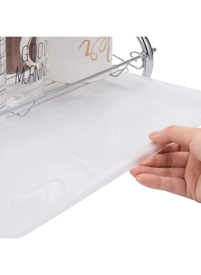 Royal Apex Dish Drying Rack 2 Tier Dish Rack With Utensil Holder Cutting Board Holder And Dish Drainer For Kitchen Countertop Plated Chrome Dish Dryer Silver  - Image 5