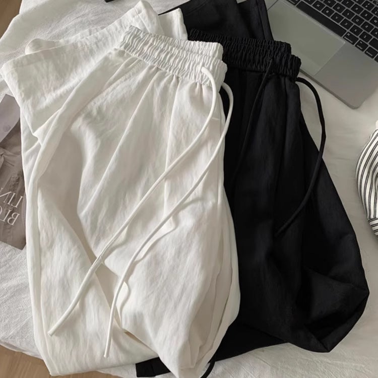 Trendy Popular White Linen Wide-Leg Pants For Women Summer Cool Casual Pants - Image 2