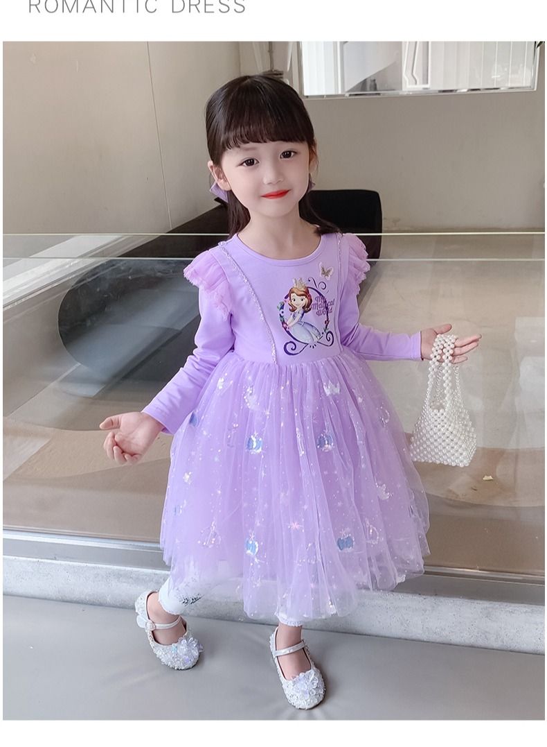 Fairy Princess Themed Party Dress Purple