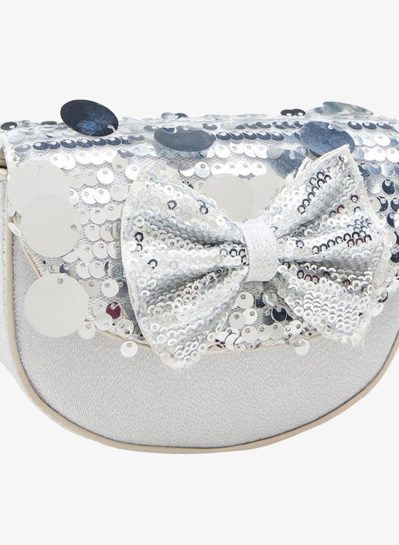 Disney Minnie Mouse Bow Embellished School Crossbody Bag With Flap Closure - 10x4x14 CM - Image 5