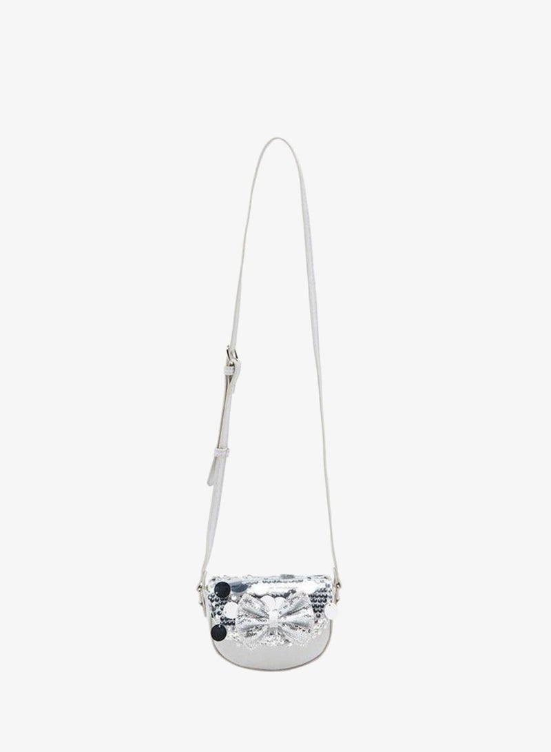 Disney Minnie Mouse Bow Embellished School Crossbody Bag With Flap Closure - 10x4x14 CM - Image 3