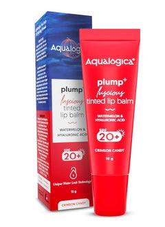 Aqualogica Aqualogica Plump Tinted Lip Balm Lip Mask for Dry Dark Pigmented Lips with Watermelon Hyaluronic Acid 10g Crimson Candy  - Image 1