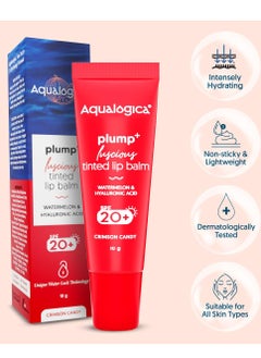 Aqualogica Aqualogica Plump Tinted Lip Balm Lip Mask for Dry Dark Pigmented Lips with Watermelon Hyaluronic Acid 10g Crimson Candy  - Image 3