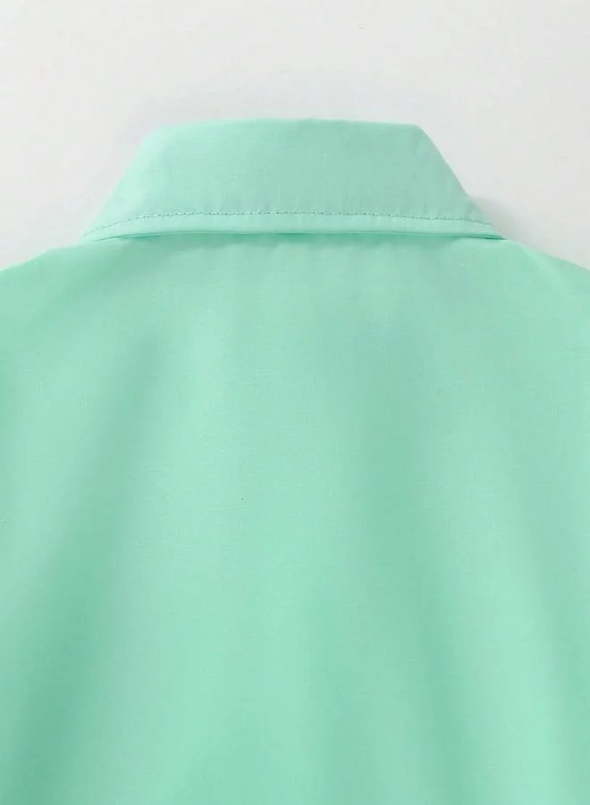 تايك تو قميص سادة بتفاصيل أزرار