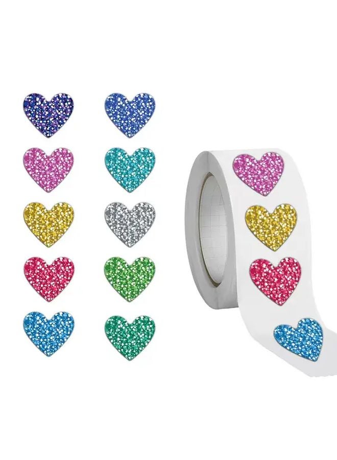 500 Colorful Heart Shaped Paper Labels Teacher Reward Stickers for Classroom Learning - Image 3