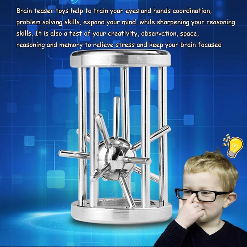RoseFlower Metal Brainteaser, Metal Puzzle Games Intellectual Alloy Release Buckle, Mind IQ Test Challenge Game - Difficulty Level 10 - Stress Toy/Educational Toy - Image 4