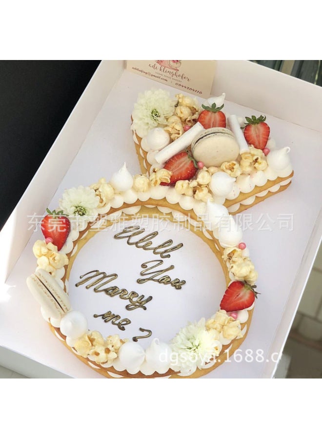 Instagram-famous Number Heart Cake Molds 4-inch 6-inch 8-inch 10-inch 12-inch 14-inch 16-inch English Letter Cake Molds-Specifications:10-inch 38-piece Set