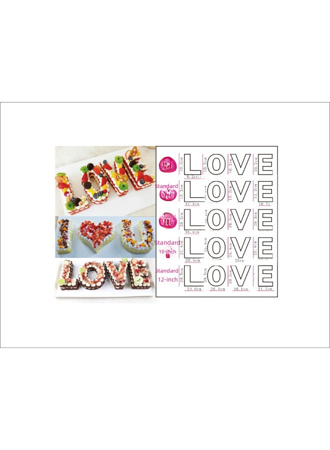 Instagram-famous Number Heart Cake Molds 4-inch 6-inch 8-inch 10-inch 12-inch 14-inch 16-inch English Letter Cake Molds-Specifications:10-inch 38-piece Set