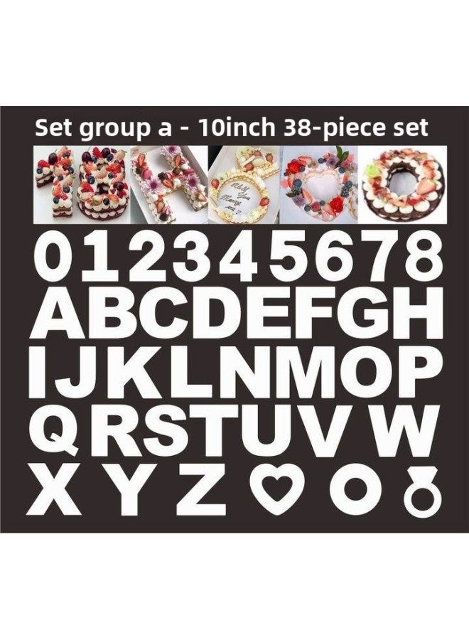Instagram-famous Number Heart Cake Molds 4-inch 6-inch 8-inch 10-inch 12-inch 14-inch 16-inch English Letter Cake Molds-Specifications:10-inch 38-piece Set