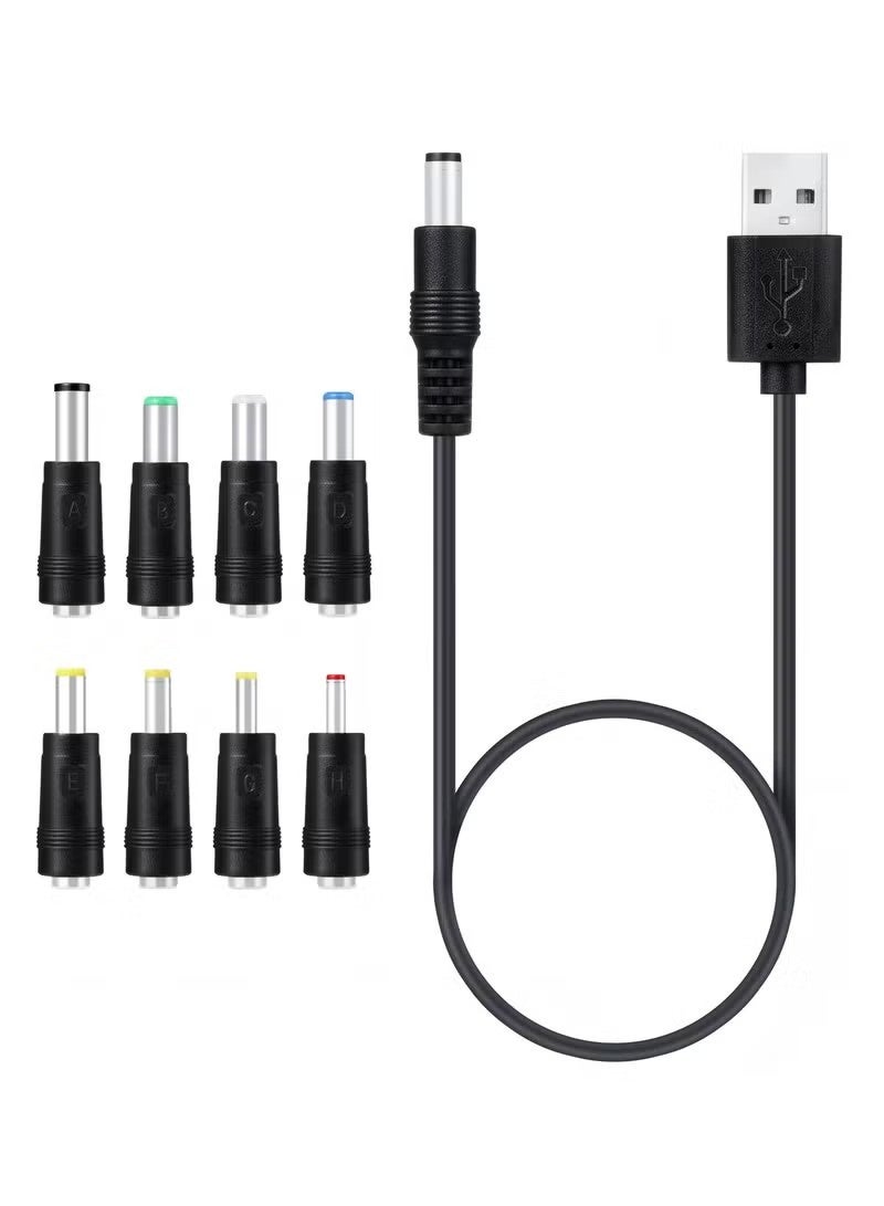 فوجيشكا كابل طاقة USB إلى DC 5V 8 في 1 مع موصل 5.5*2.1 ملم لشحن الأجهزة مع 8 رؤوس موصل لمروحة، سماعة، راوتر، لمبة LED - Image 2