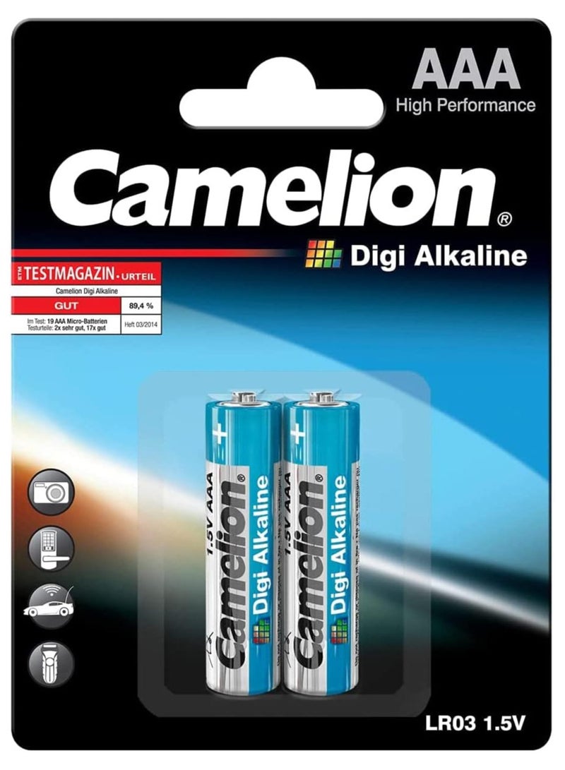 كاميليون بطارية قلوية مايكرو ديجي ايه ايه ايه من ال ار 03 (عبوة من قطعتين) 12 قطعة - Image 2