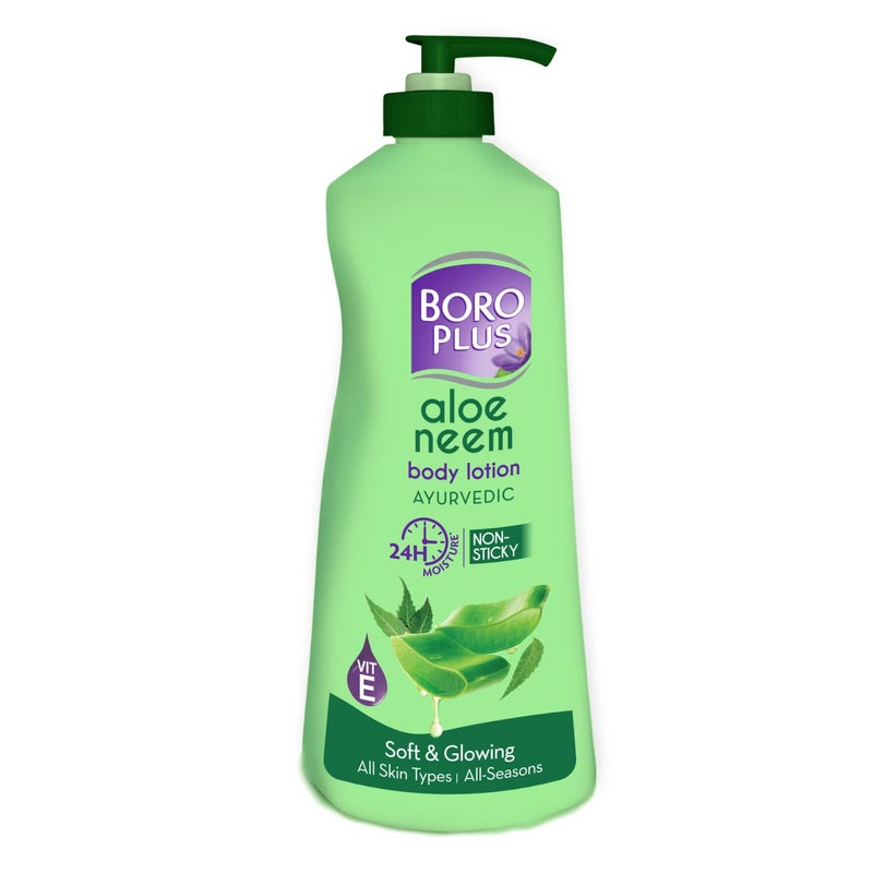 BOROPLUS Aloe Neem Body Lotion  Lightweight NonGreasy Moisturizer for Very Dry Skin  24Hour Hydration with Aloe Vera  Neem  FastAbsorbing Body  Hand Lotion  1353 Fl Oz 400ml 
