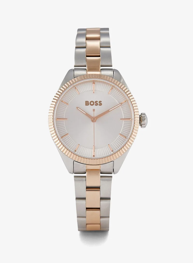 BOSS Sage Collection Analog Quartz Watch For Women With Two-Tone Stainless Steel Bracelet - 1502727