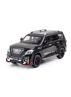 CHE ZHI 1:24 Diecast Model Alloy Nissan Patrol Metal Pull Back Car with Sound Light, 6 Openable Doors Toy Vehicles for Kids Gift (BLACK)  - Image 1