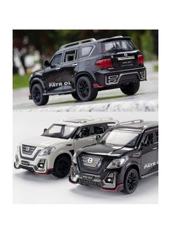 CHE ZHI 1:24 Diecast Model Alloy Nissan Patrol Metal Pull Back Car with Sound Light, 6 Openable Doors Toy Vehicles for Kids Gift (BLACK)  - Image 4