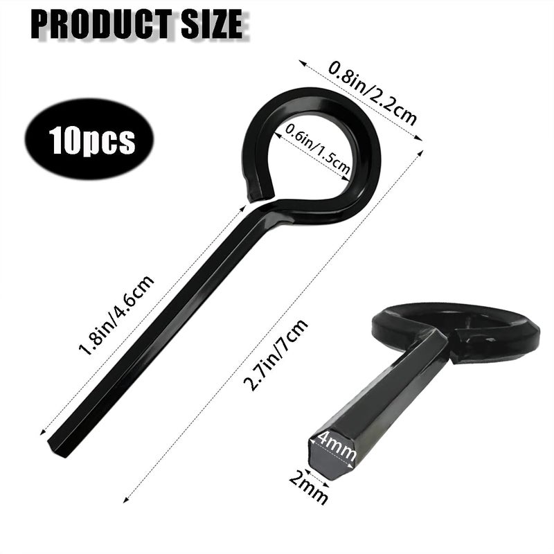 Qoaimu 10 Pack 5/32 Inch Standard Hex Dogging Key With Full Loop  Black Hex Dogging Key  Allen Key Sets Wrench Fit On Keychain Push Bar Panic Exit Device Key  Solid Metal - Image 2
