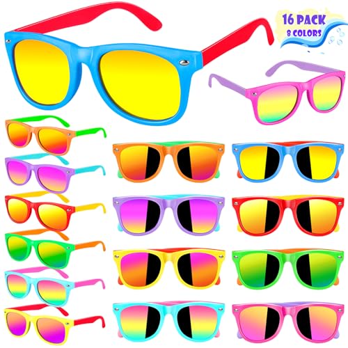 Metemot Kids Sunglasses Bulk Party Favors for Kids 48 35 16 Packs Boys Girls Sunglasses with UV 400 Protection Neon Toddler Sunglasses for Kids Birthday Pool Beach Party Favors - Image 1
