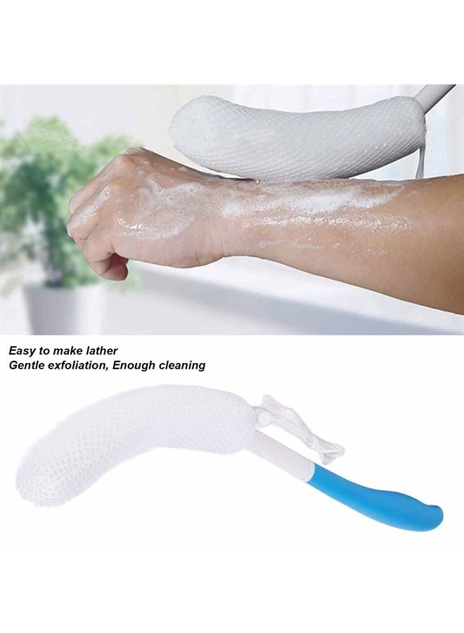 ZJchao Shower Brush, Bath Brush Long Curved Handle Soft Sponge Body Cleaning Exfoliating Shower Brushes Back Brush Scrubber Body Skin Exfoliation Tool Handled Bath Body Brush for Men Women - Image 2