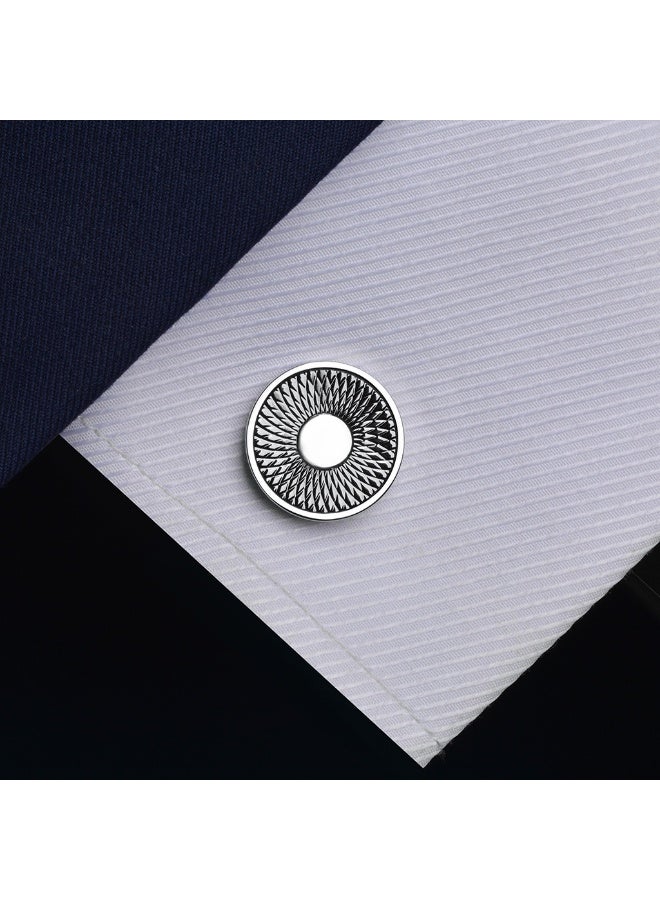 HomeNoor Classic Arc Spin Cufflinks, Elegant Formal French Cufflinks for Business, Wedding and Daily Wear, Stylish Shirt Cuff Links for Special Events, Perfect Gift Idea for Men & Women - Image 4