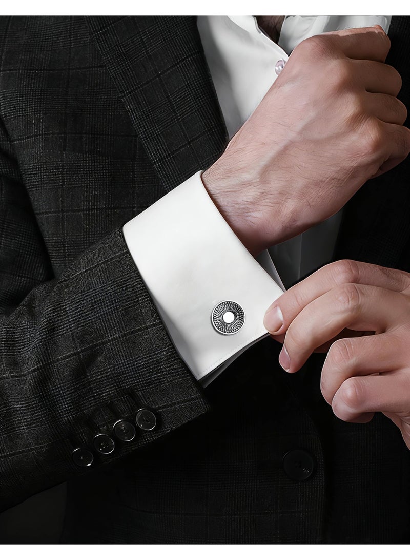 HomeNoor Classic Arc Spin Cufflinks, Elegant Formal French Cufflinks for Business, Wedding and Daily Wear, Stylish Shirt Cuff Links for Special Events, Perfect Gift Idea for Men & Women - Image 5