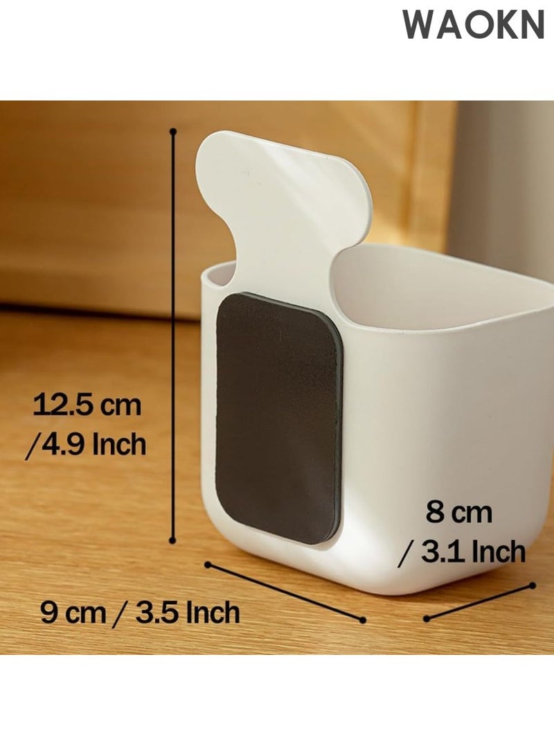 WAOKN Magnetic Pen Holder, 2Pcs Magnetic Locker Organizer, Magnetic Storage Basket Organizer for Whiteboard, Refrigerator, Chalkboard, Kitchen, Locker, Home or Office, Locker Accessories - White - Image 3