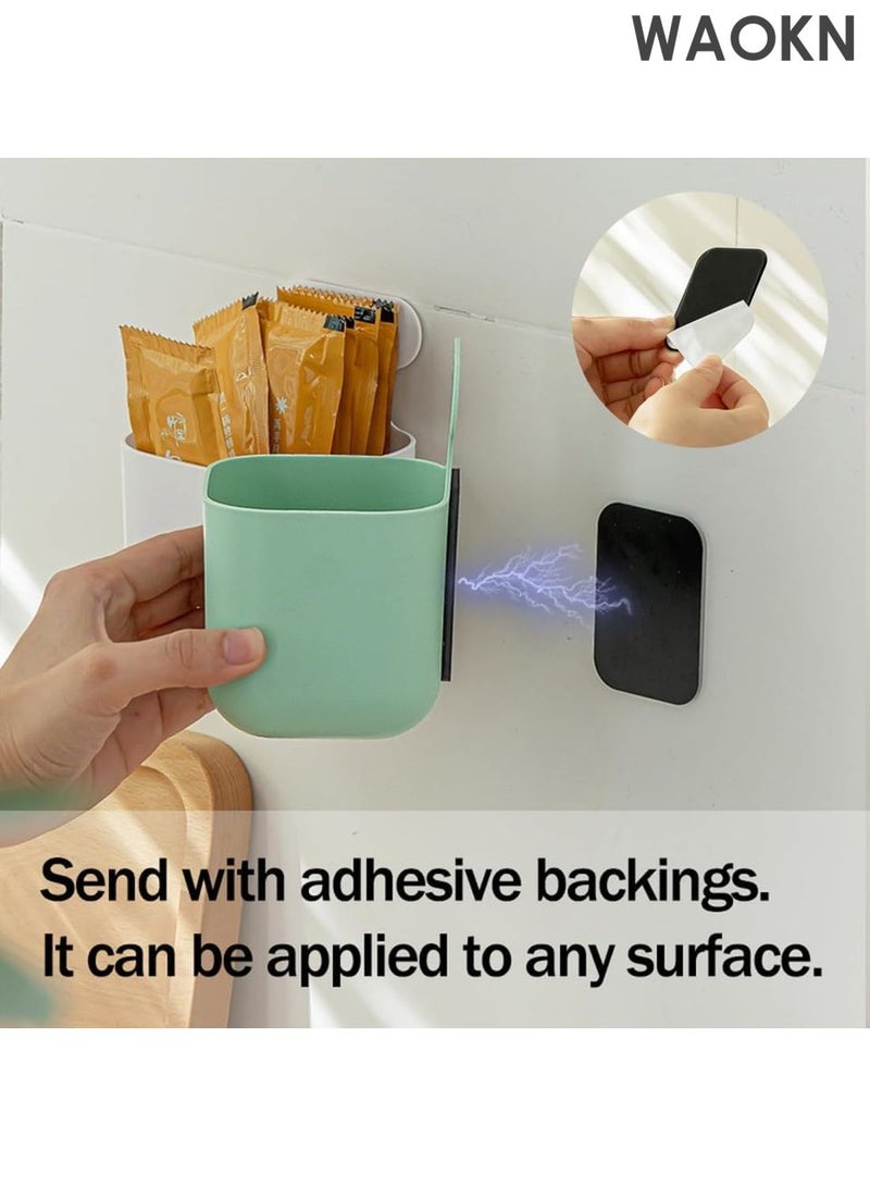 WAOKN Magnetic Pen Holder, 2Pcs Magnetic Locker Organizer, Magnetic Storage Basket Organizer for Whiteboard, Refrigerator, Chalkboard, Kitchen, Locker, Home or Office, Locker Accessories - White - Image 2