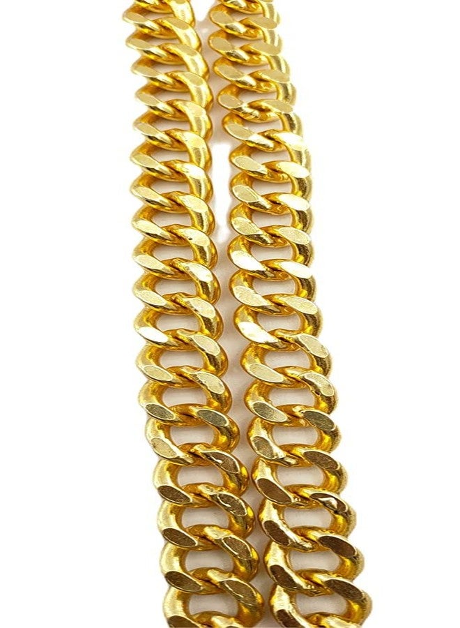 Pups&Pets Super Heavy Weight Dog Brass Color Metal Chain Leash Diamond Cut Heavy Duty Dog Golden Color Chain (Medium) - Image 4