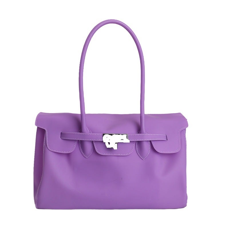 PVC Jelly Tote Bag Large Capacity Kelly Style - Image 5