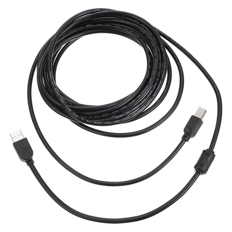 كابل طابعة DOITOOL USB بطول 5 أمتار، أسود، بنواة نحاسية، منفذ USB 2.0، كابل عالمي للطابعات وآلات الفاكس، مناسب للاستخدام في المكاتب والمنازل كملحقات للطباعة. - Image 1
