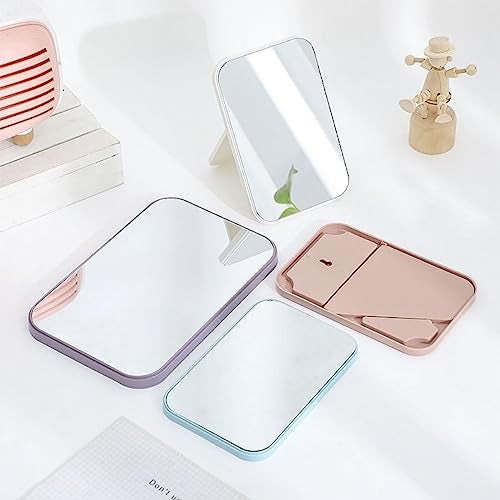Leeonz Plastic Portable Makeup Mirror, Rectangular, Blue, Framed, 14.5 x 9.5 cm, Tabletop, Foldable, Lightweight - Image 5