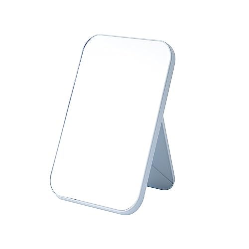 Leeonz Plastic Portable Makeup Mirror, Rectangular, Blue, Framed, 14.5 x 9.5 cm, Tabletop, Foldable, Lightweight - Image 1